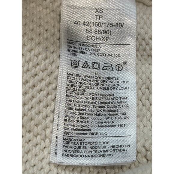 Gap Cardigan Sweater Womens XS Cream Cable Knit Button Up Cottagecore Academia - Picture 4 of 4